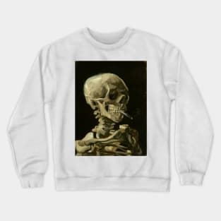 Skull of a Skeleton with Burning Cigarette by Vincent van Gogh Crewneck Sweatshirt